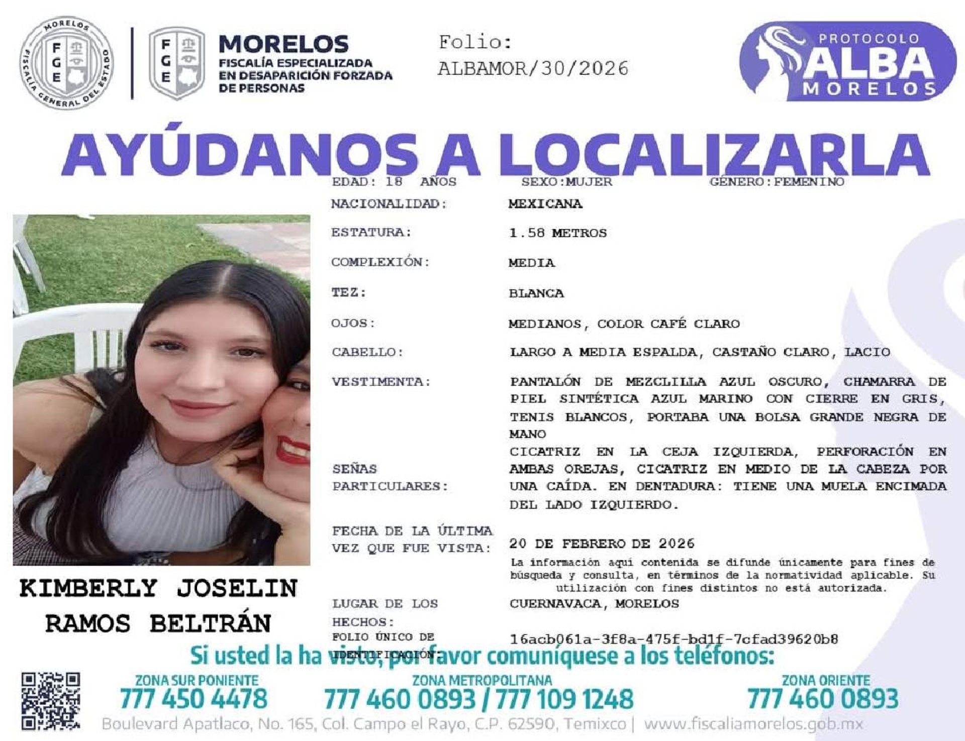 Una joven desapareció en Cuernavaca