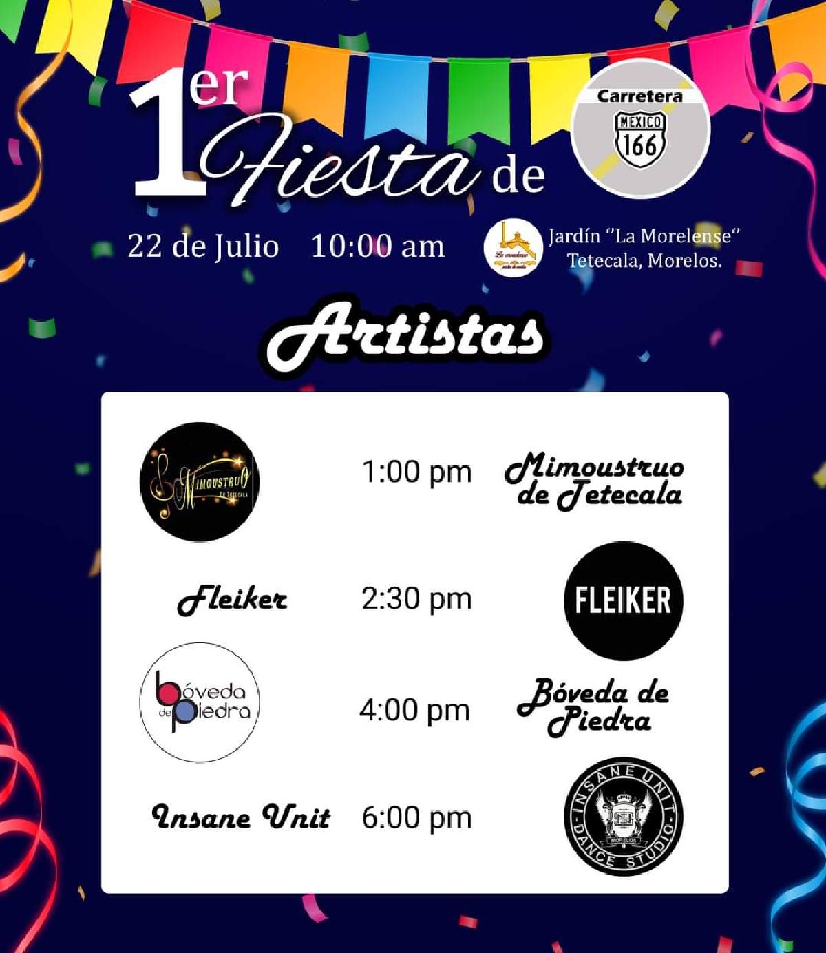 Anuncian Fiesta de Carretera 166 en Tetecala