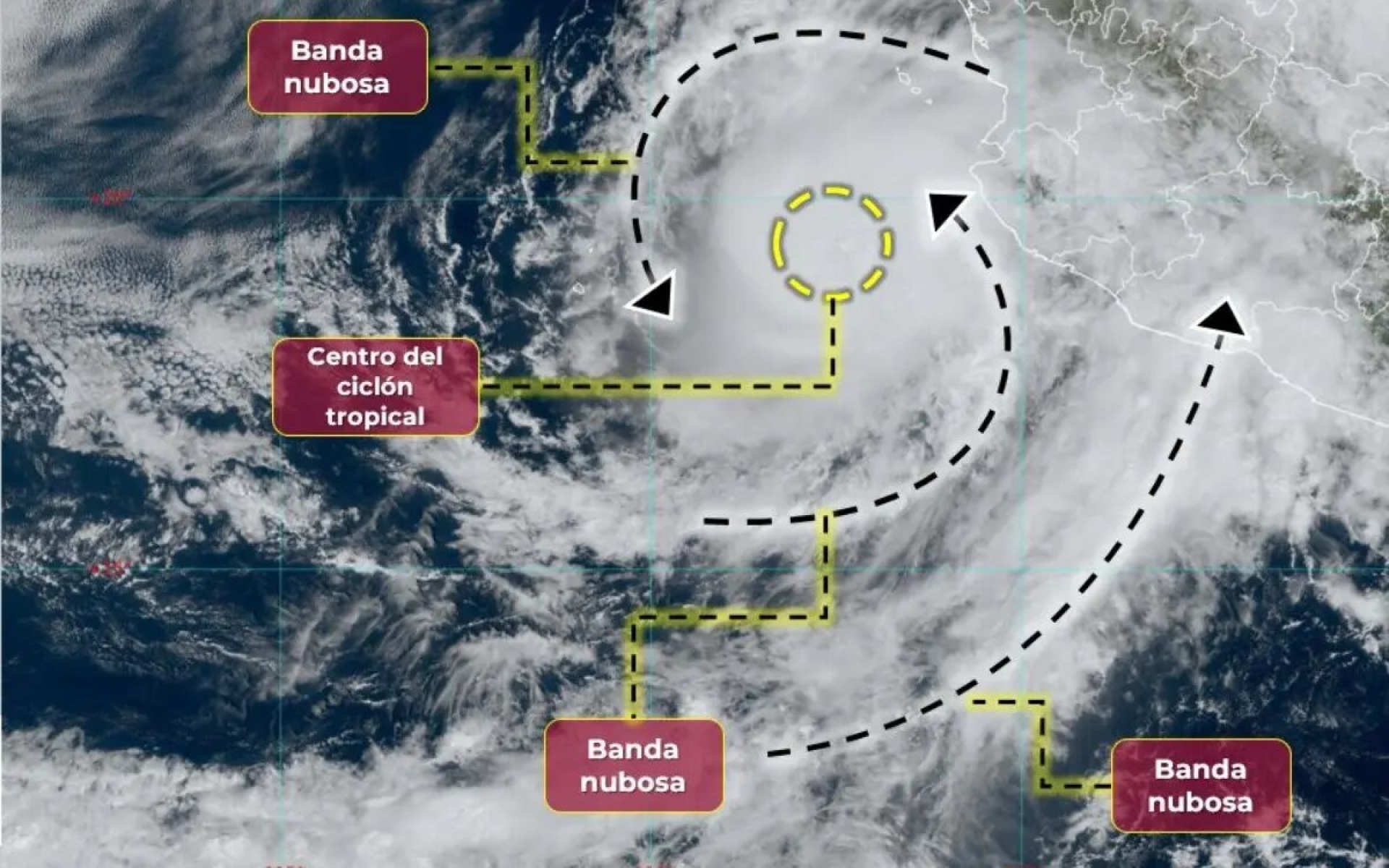 Huracán 'Lidia' alcanza categoría 3; Emiten alerta de peligro alto